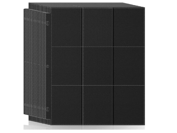 50 Pack 9 Pocket Page Protector,900 Pockets Black Trading Card Sleeves Pages Bas