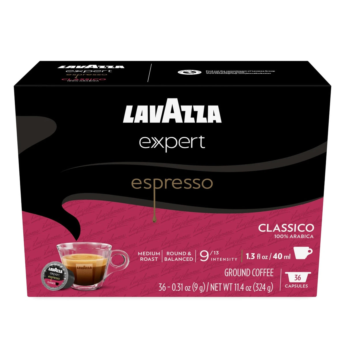 Lavazza Expert Espresso Classico Capsules, Medium Roast, 100% Arabica,