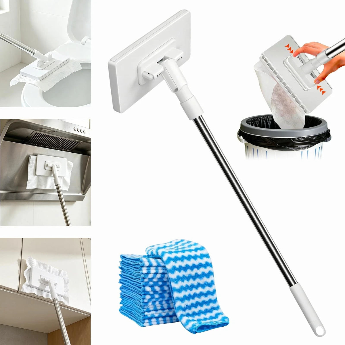 Snap Grip Mini Mop, Zero Touch Gap Dust Cleaner & Locking Head, Cloth Changing M