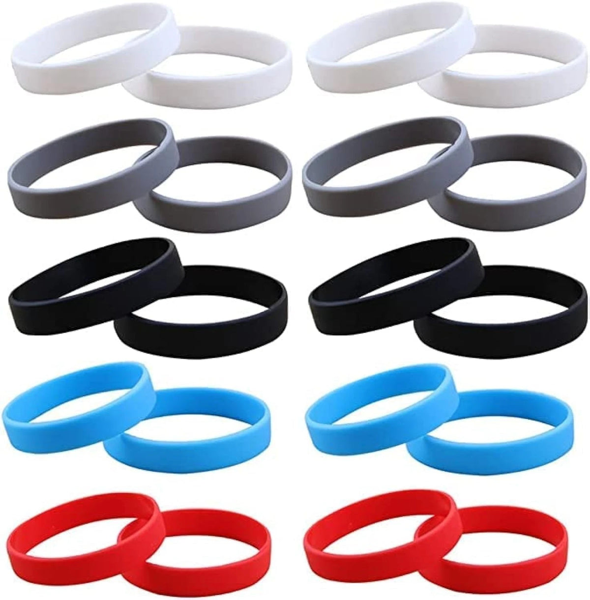 20 Pcs Rubber Bracelets for Men Women, Stretch Blank Silicone Wristbands Bracele