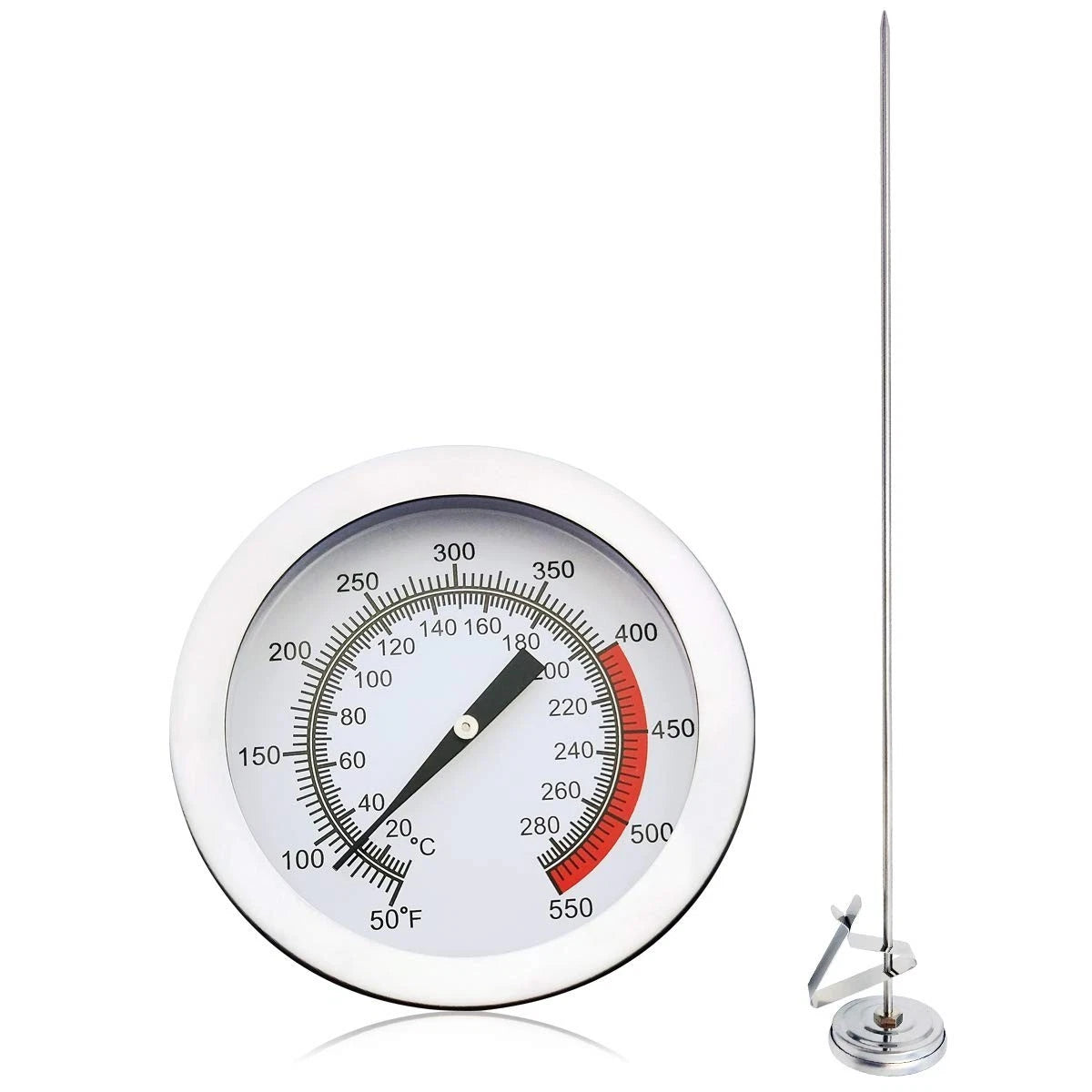 Deep Fryer/Candy/Turkey Thermometer with Clip&15 Inch Stem - Professional Kitche