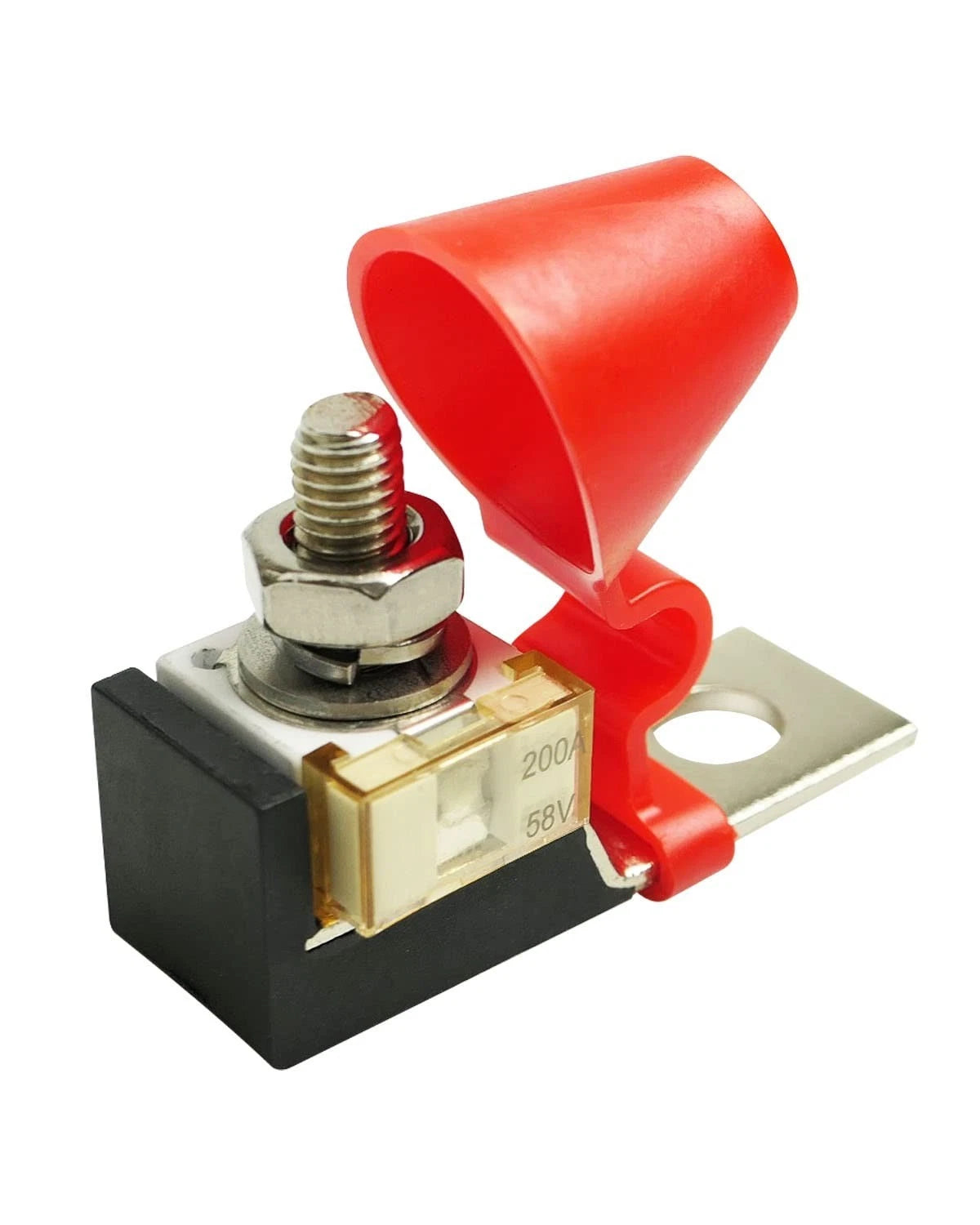 MRBF Terminal Fuse Block with Fuse, 200A 58V DC Maximum, Single Stud 5/16