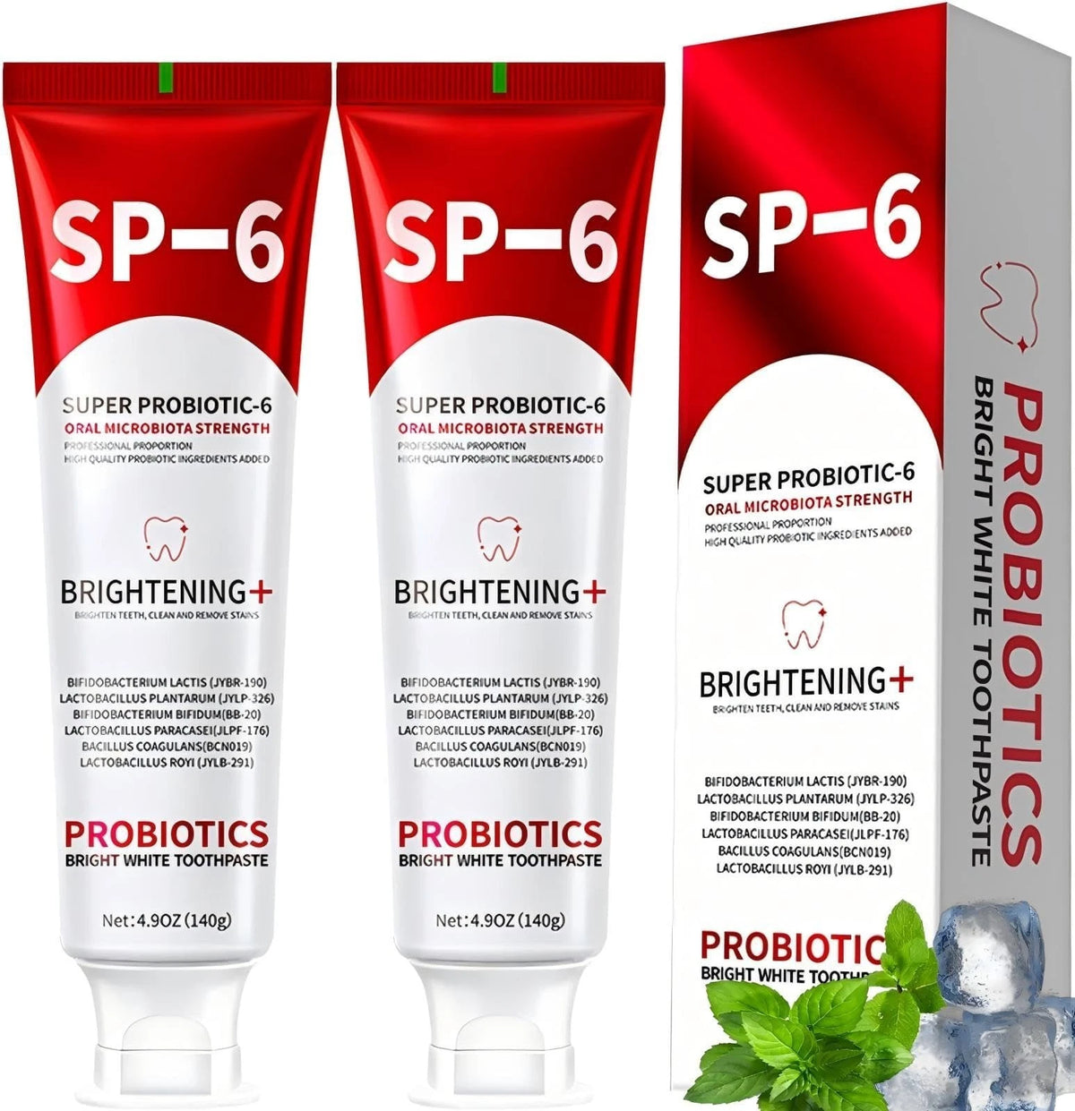 2Pcs Super Probiotic SP-6 Toothpaste, Probiotics Bright White Toothpaste, Sp 6