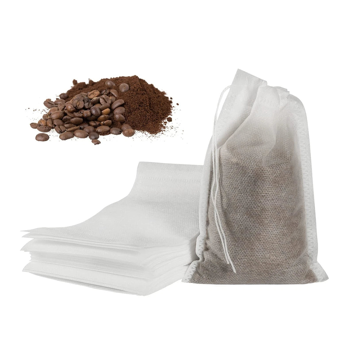 50Pcs No Mess Cold Brew Bags, 4X6 Inch Disposable Coffee Filter Bag Fine Mesh Br