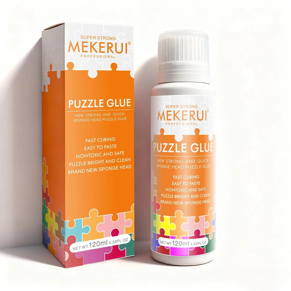 Puzzle Glue with Built-In Sponge Applicator ?Clear Jigsaw Puzzle Glue for Prese