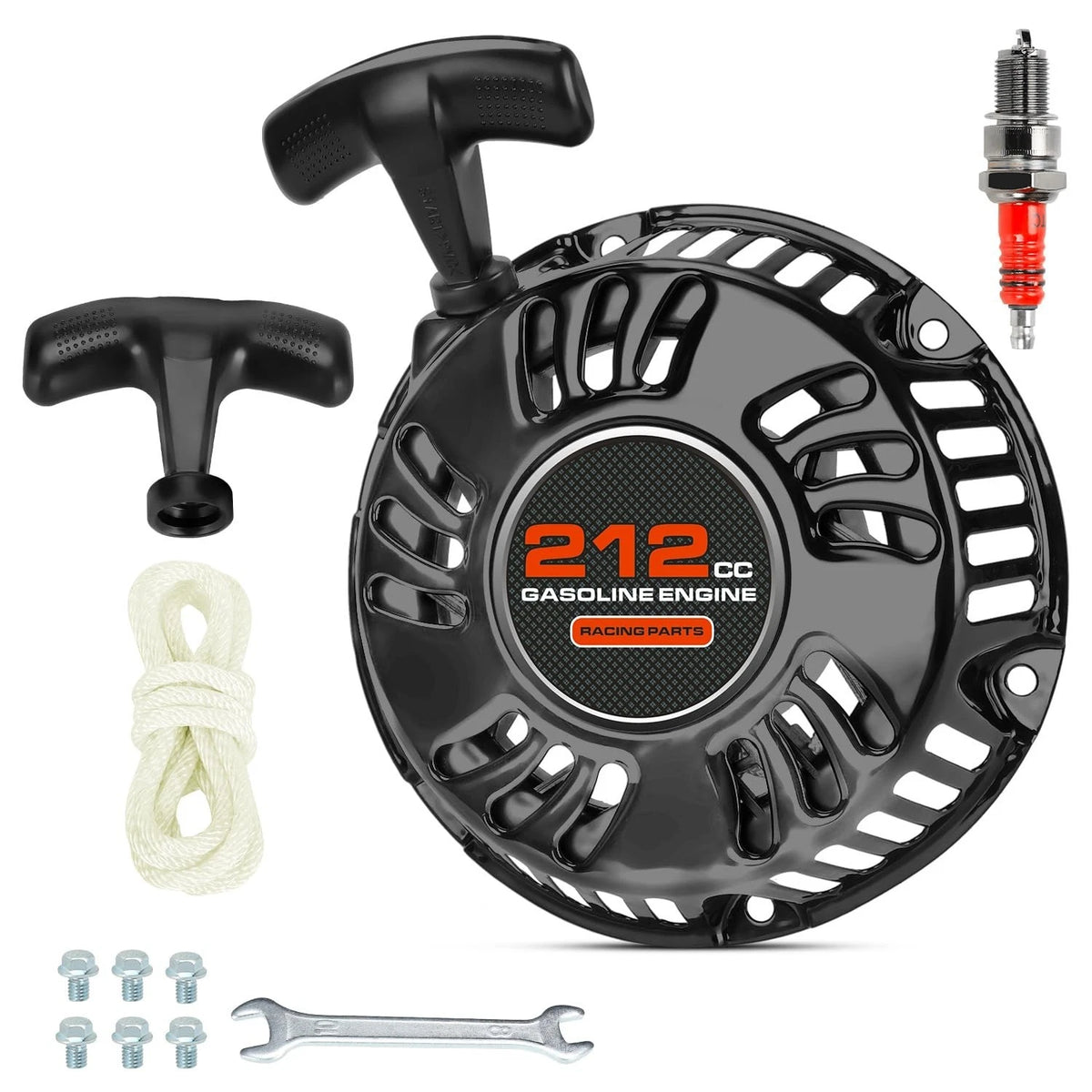Pull Start Recoil Starter Assembly Compatible with Predator 212Cc 196Cc 6.5HP En