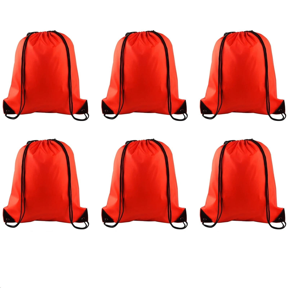 6 Pcs Drawstring Bags Bulk Red Drawstring Backpack String Backpack Cinch Sack Sp