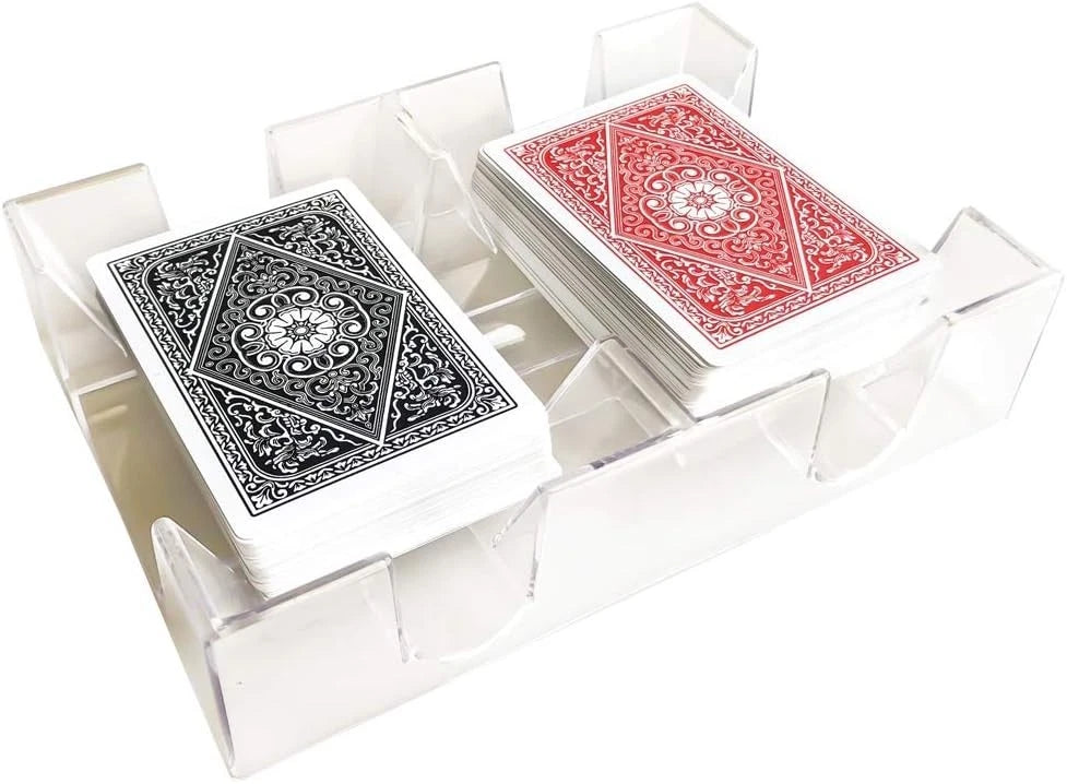 Clear 2 Deck Canasta Playing Card Tray-No Swivel Base
