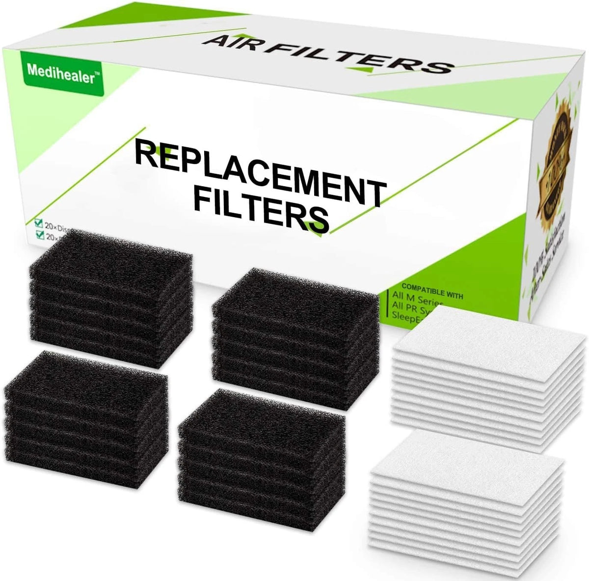 40 Packs CPAP Filters - Foam Filter and Ultra Fine Filters Supplies for Respiron