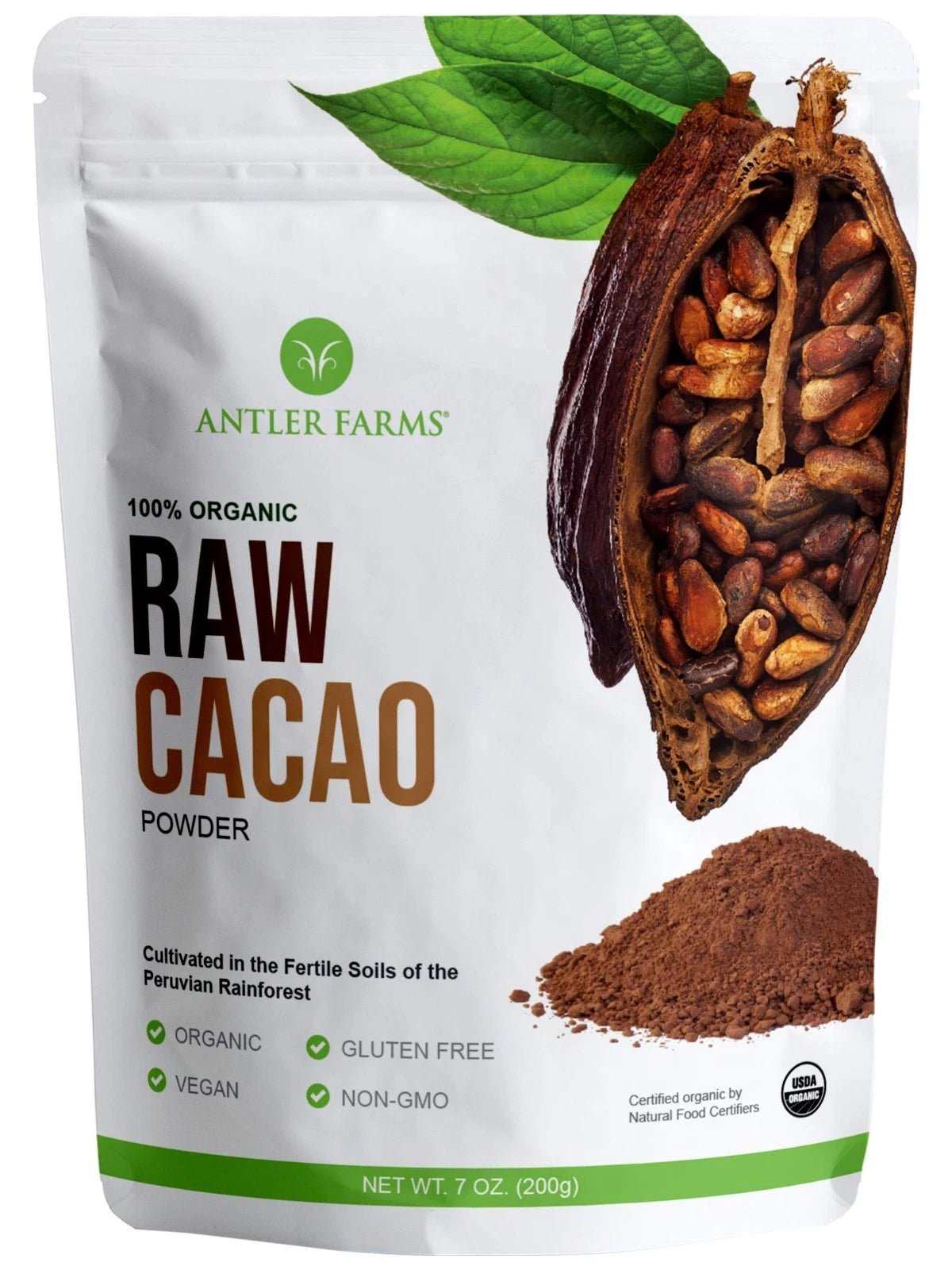 100% Pure Organic Raw Cacao Powder, 40 servings, 200g - Vegan, Gluten Free,Culti