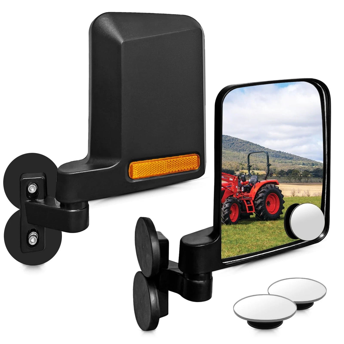 Universal Tractor Side Mirrors Included Blind Spot Mirror Compatible with Forkli