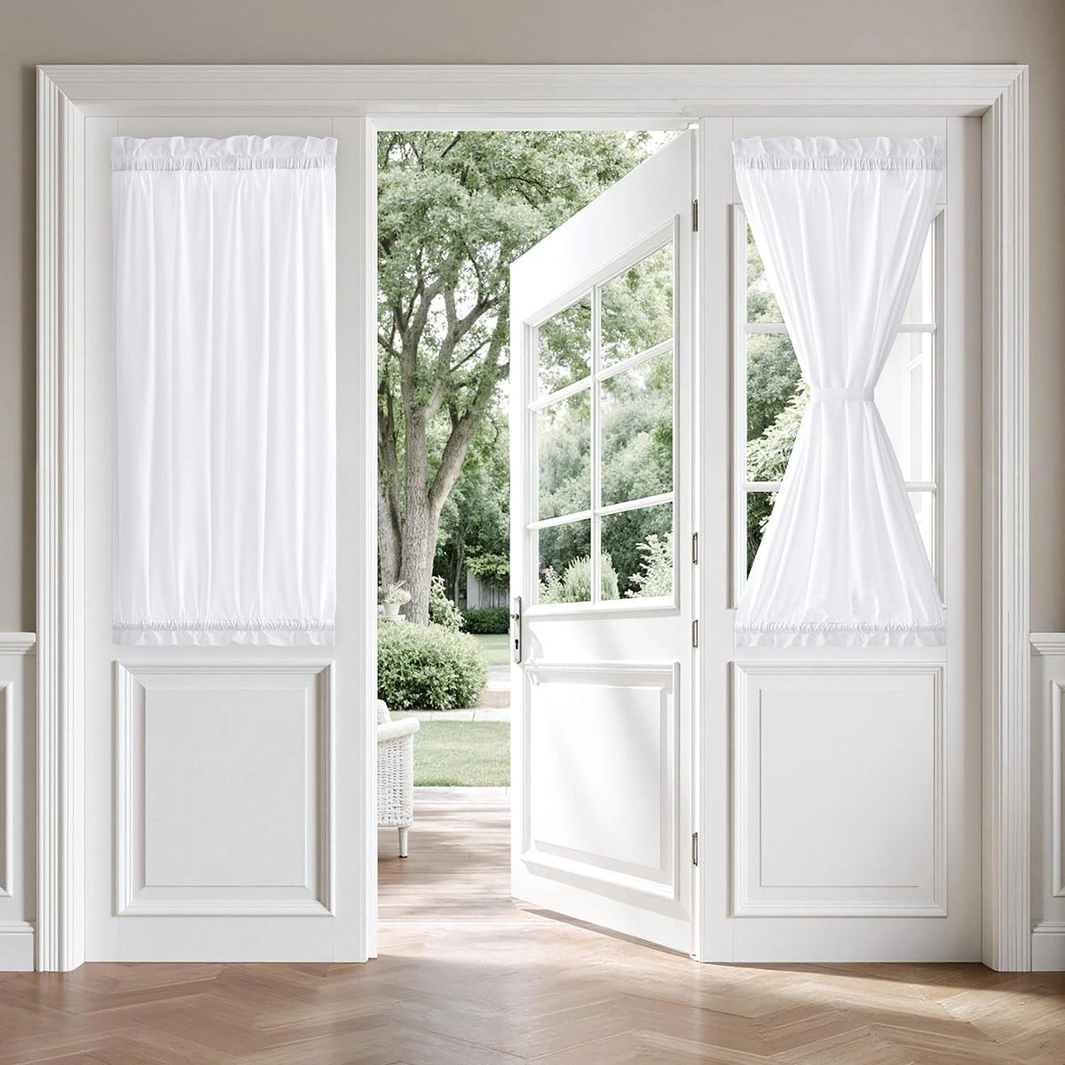 NonSeeThrough Sidelight Curtains for Front Door, Privacy Semi Sheer Curtains ...