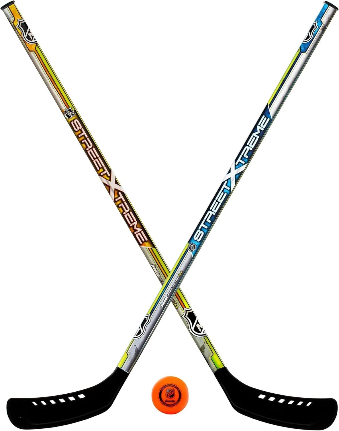 Franklin Sports NHL Kids Street Hockey Stick Set - Includes (2) Youth Street Hoc