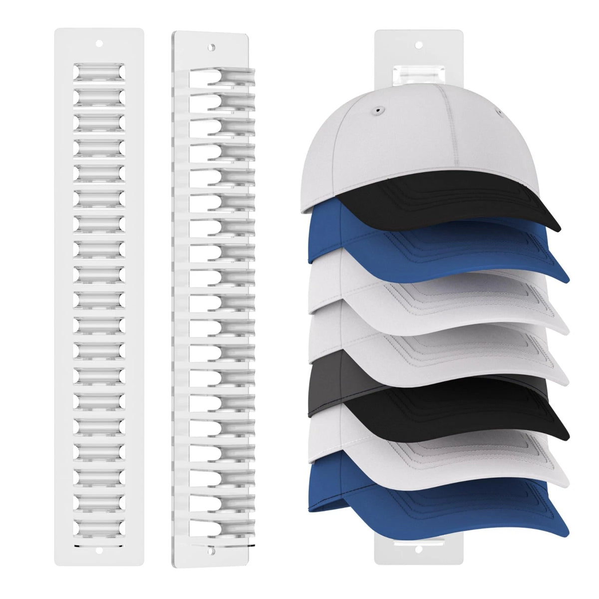 Baseball Cap Organizer - 2 Pack Hat Rack Display Holder with Up to 19 Hat Hooks