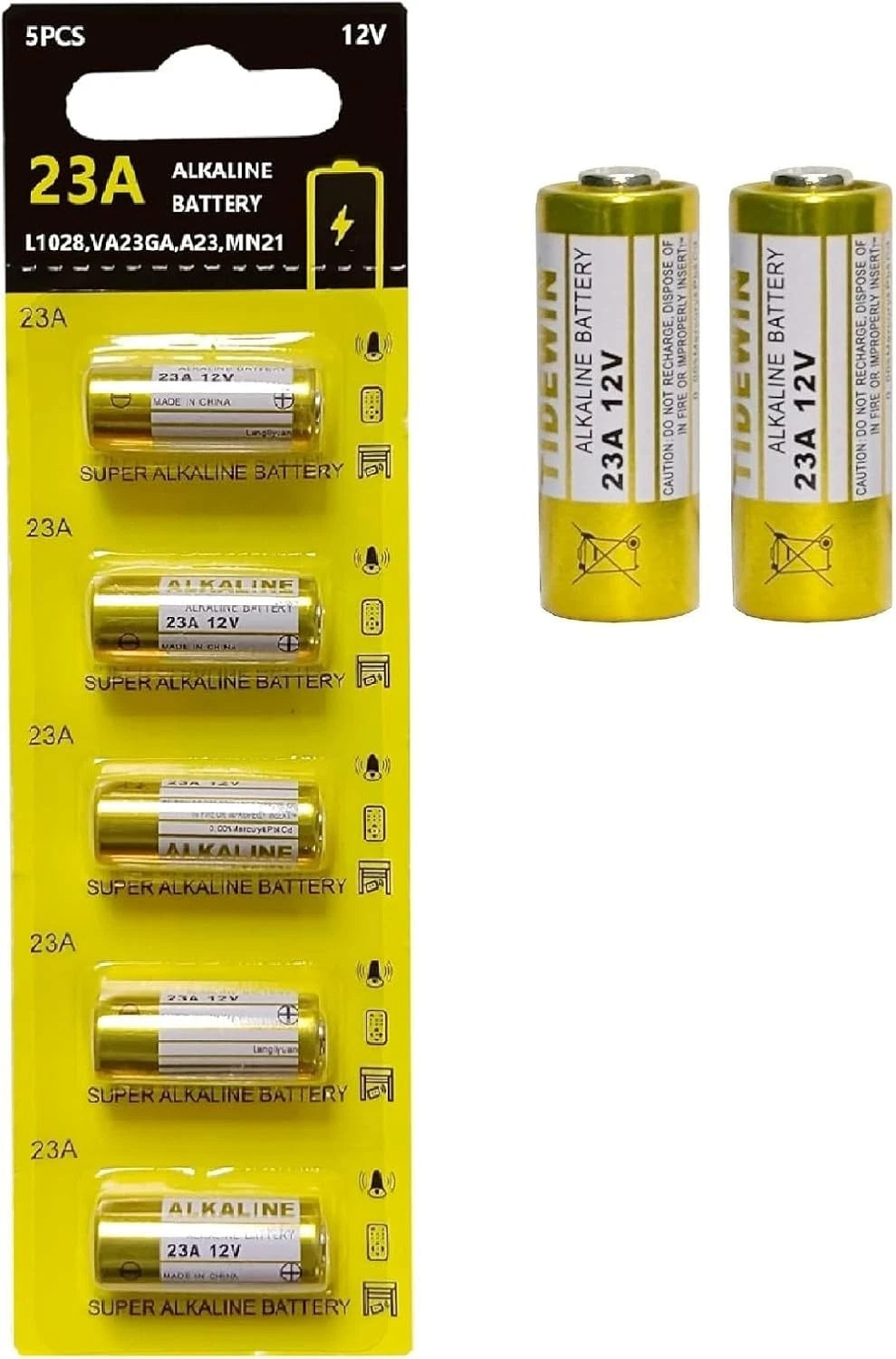 23A 12 Volt Battery 12V Alkaline Battery 5 Count,23A 12v Battery for Remote