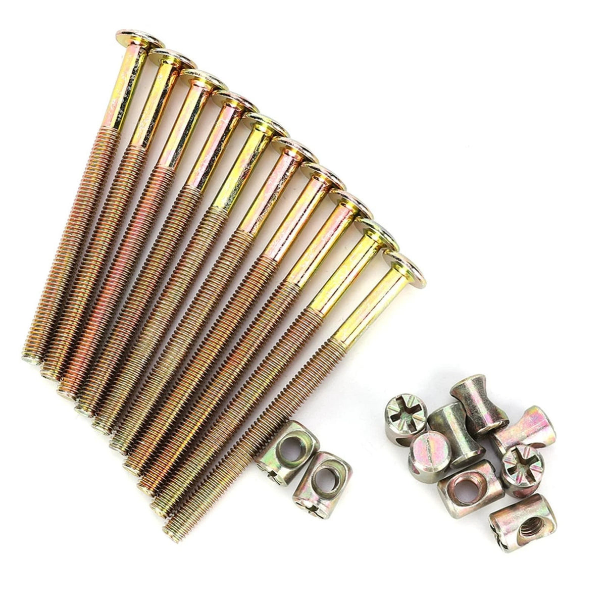 M6 x 100mm Bunk Bed Bolts, 10 Pack Bunk Bed Hardware Replacement Kit, Hex Socket