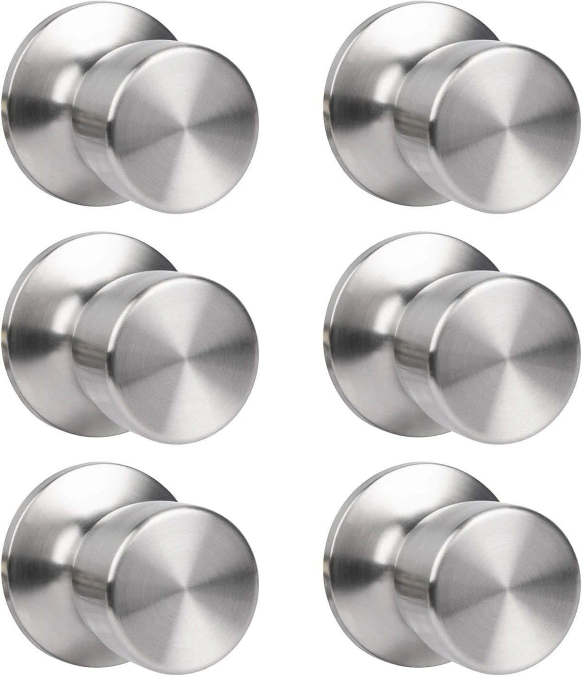 HOSOM 6 Pack Dummy Door Knob, Keyless Closet Door Knobs Satin Nickel Single Side