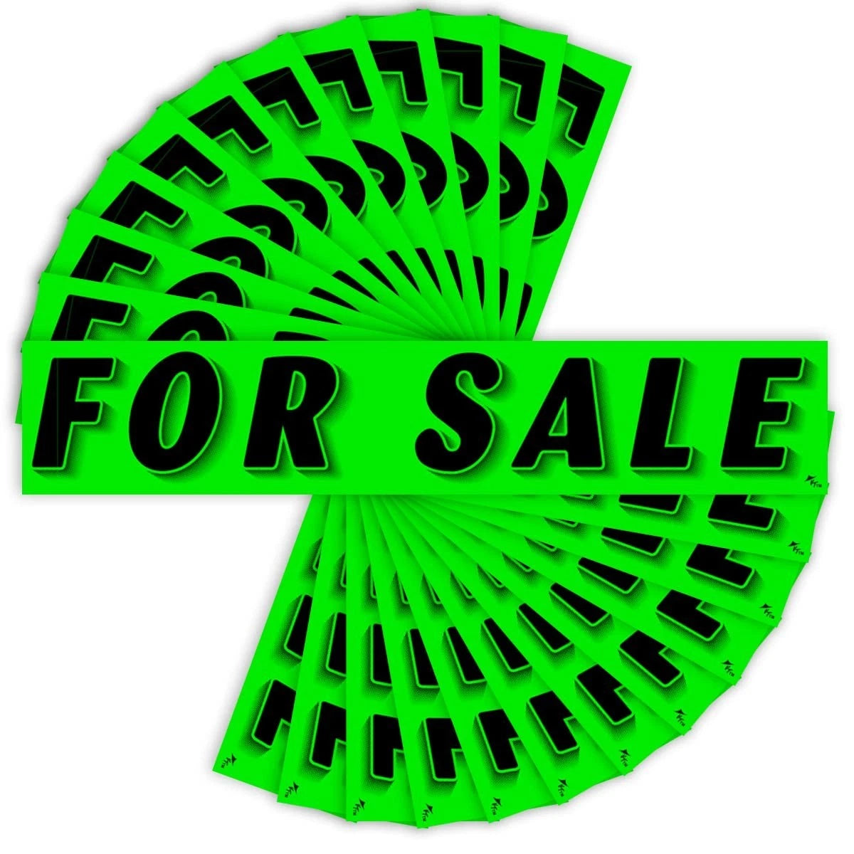 Chartreuse Green Vinyl Slogan Stickers - 12-Pack for Car Dealer Windshield