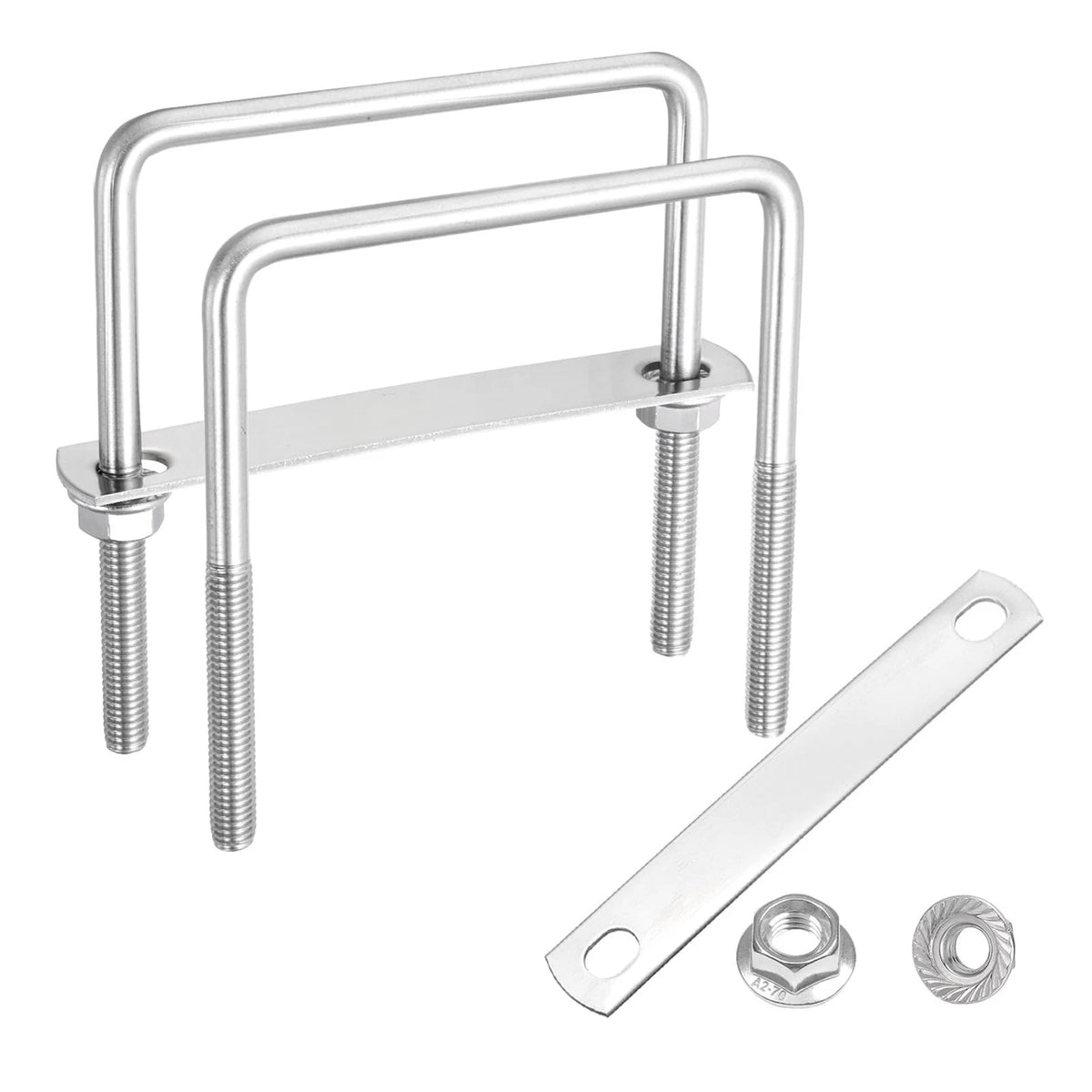 uxcell 2 Set M8 4 Inch Inner Wide Square U Bolts, 4 100mm W x L