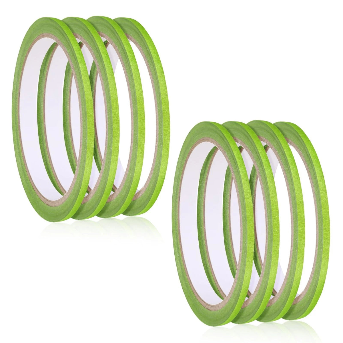 8 Rolls Green Pinstripe Masking Tape 1/8