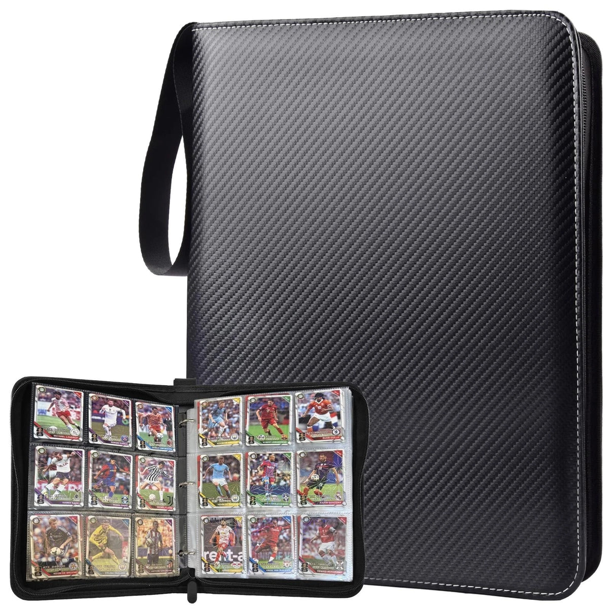Portable 9-Pocket Trading Card Binder, Holds 1080 Cards with 60 Removable Dou...