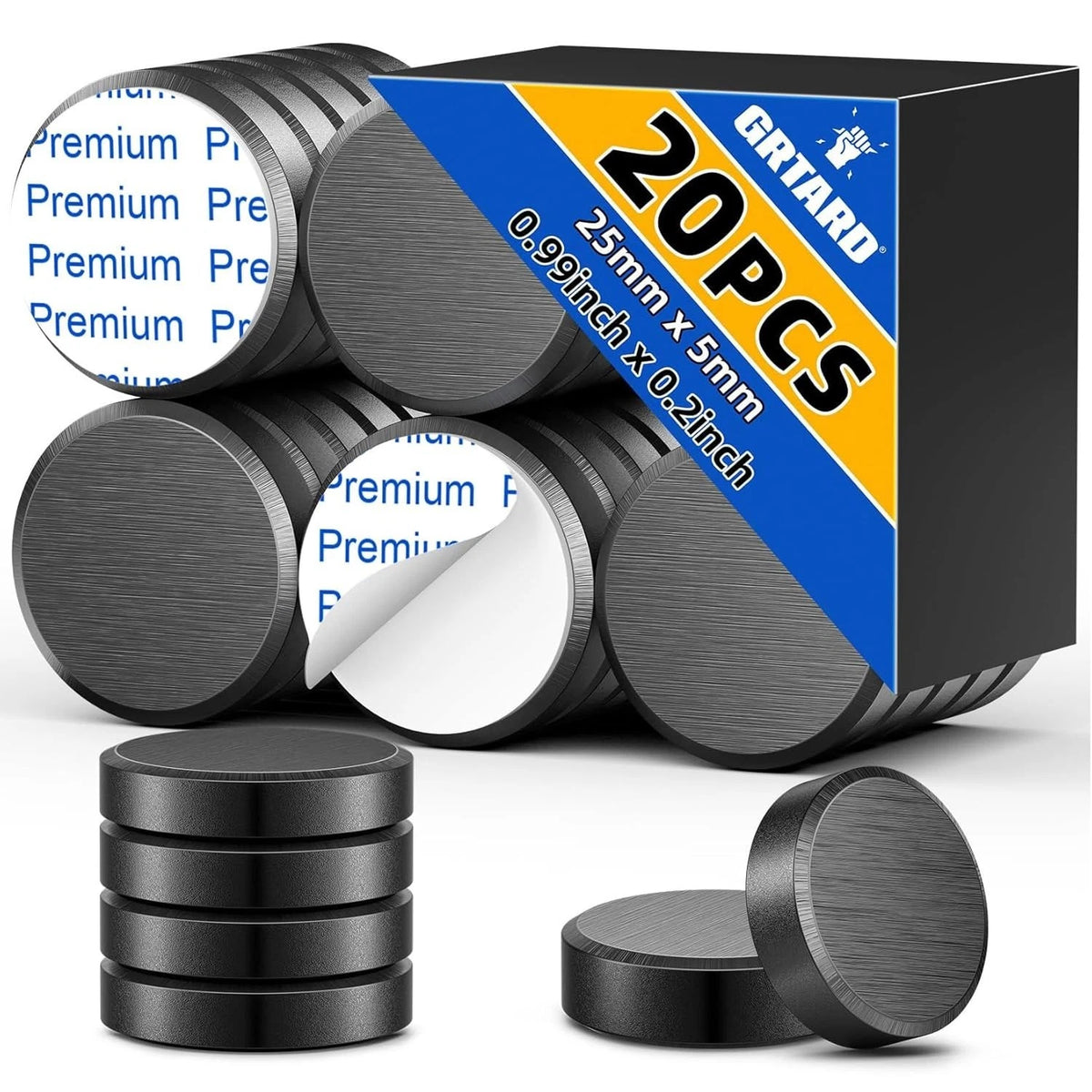 20Pack Magnets for Crafts with Adhesive Backing,Round Disc Magnets Strong Stick.
