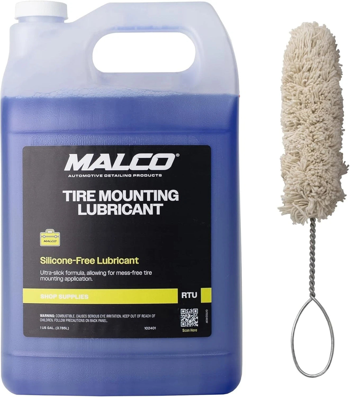Malco Tire Mounting Demounting Lubricant w/ Applicator Bead Seal Rust Protect