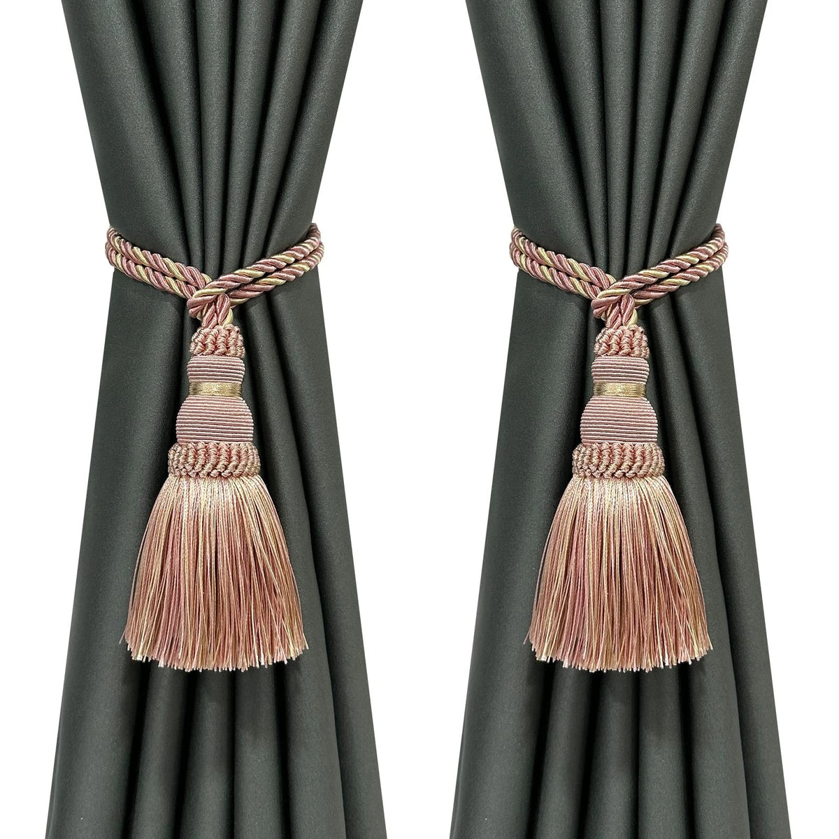 2 Pack Curtain Tie Backs Rope Tassels for Curtains Drape tiebacks Handmade Outdo