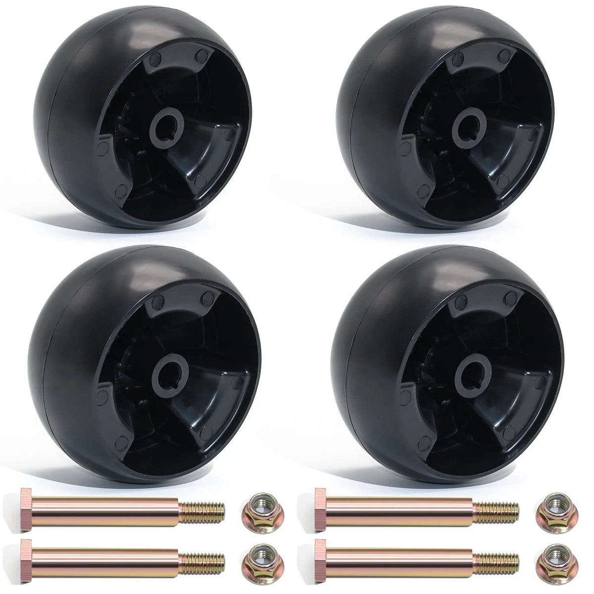 4-Pack 5'' Mower Deck Wheel Kit for MTD & Cub Cadet - Durable Replacement