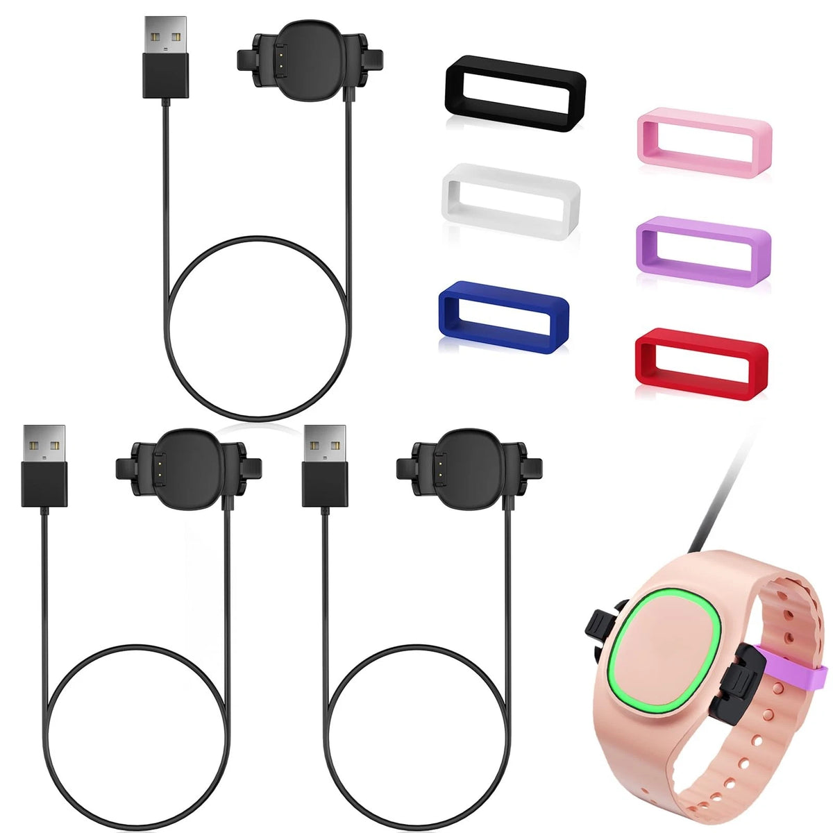 3 Pack Compatible with Magic Band plus Charger & 6 Pack Locks, 3.3FT Replacement