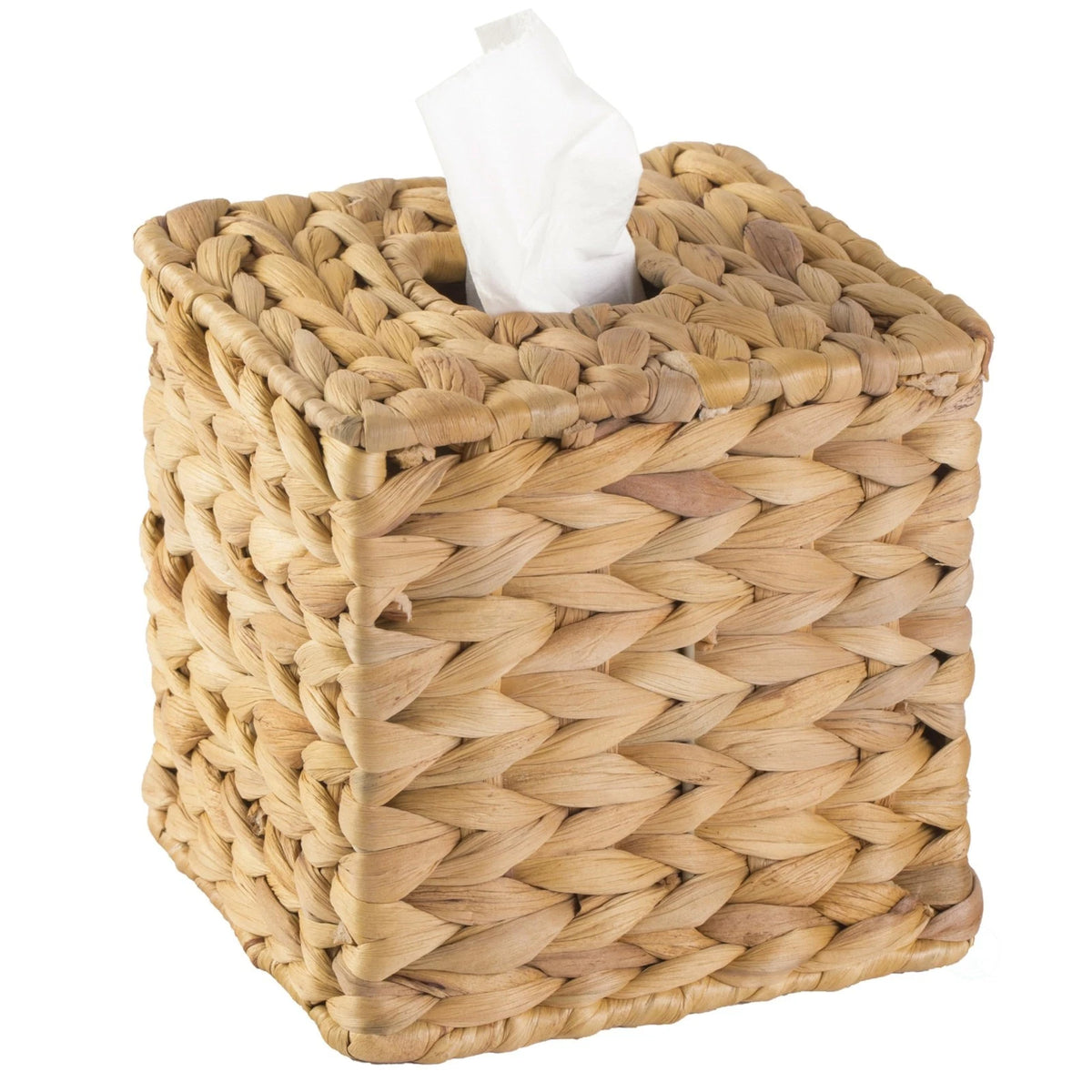 Water Hyacinth Wicker Tissue Box Cover Square, Rattan Woven Tissue Box Holder, R