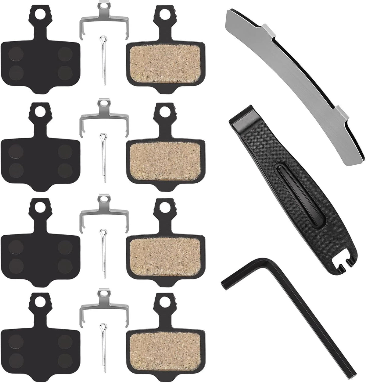 4 Pairs Bike Disc Brake Pads, Compatible for Sram Brake Pads Avid Elixir E1 E3 E
