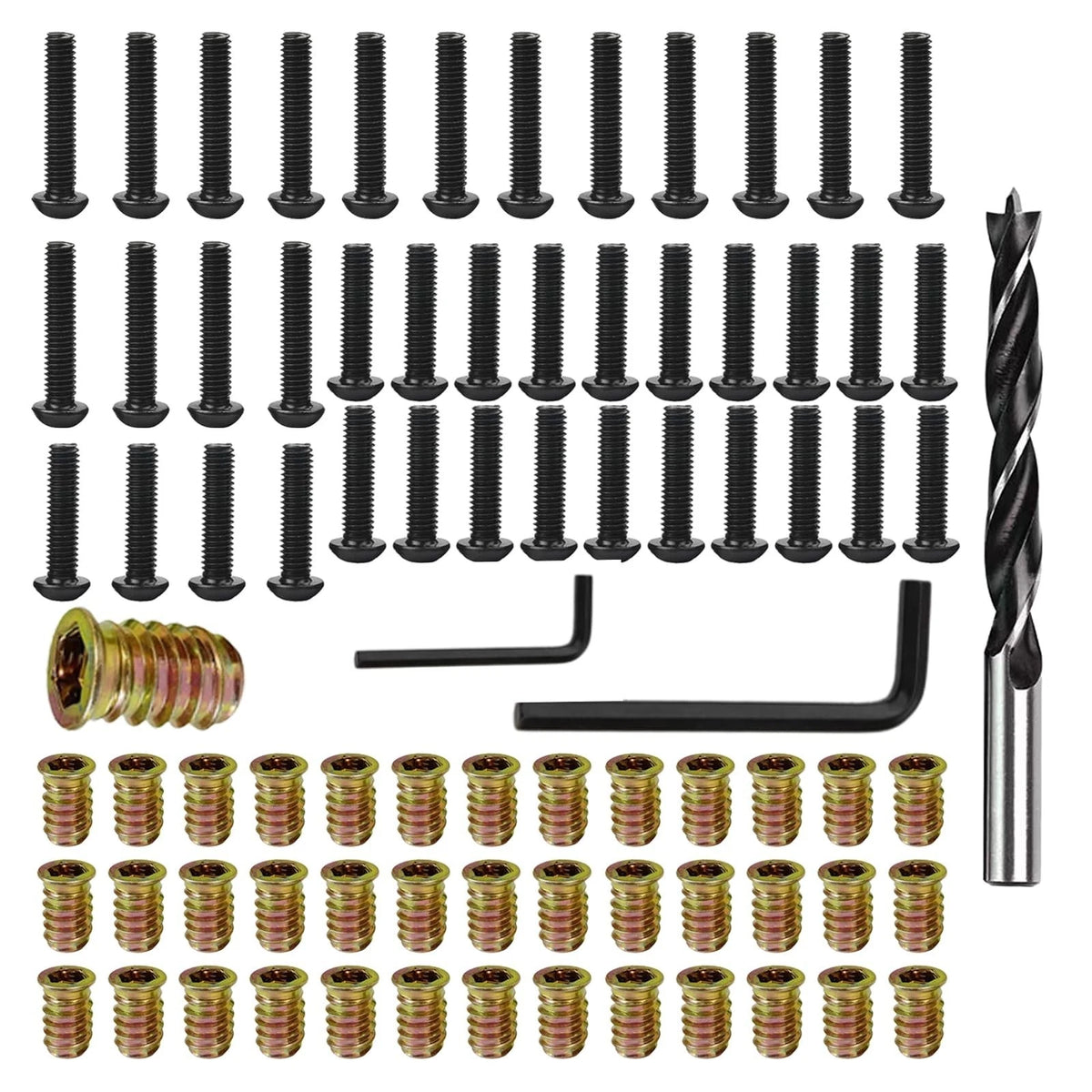 32 Sets Threaded Inserts for Wood - 1/4-20 X 25/32
