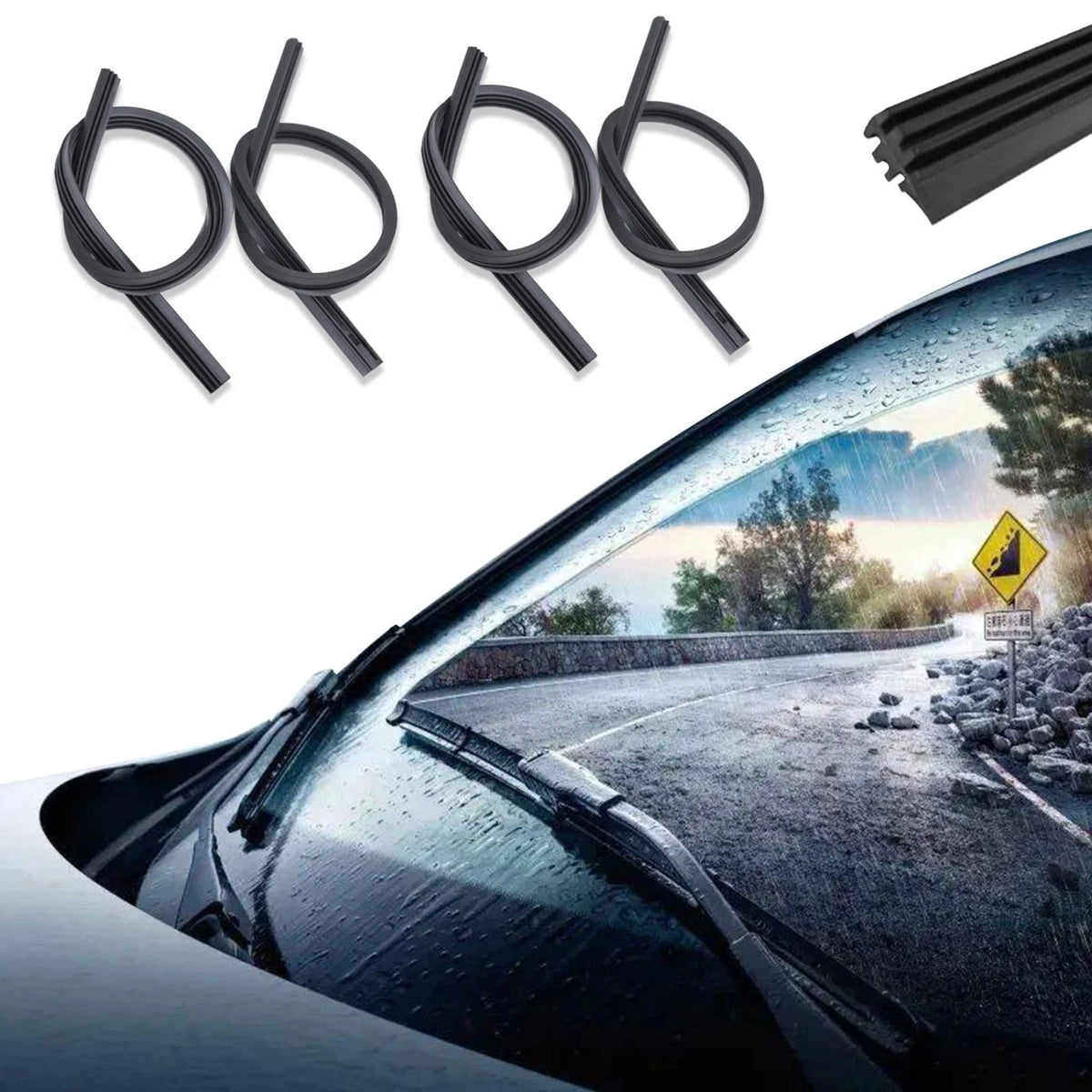 4PCS Wiper Blade Refill, 28 inch DIY Adjustable Universal Replacement Wiper B...