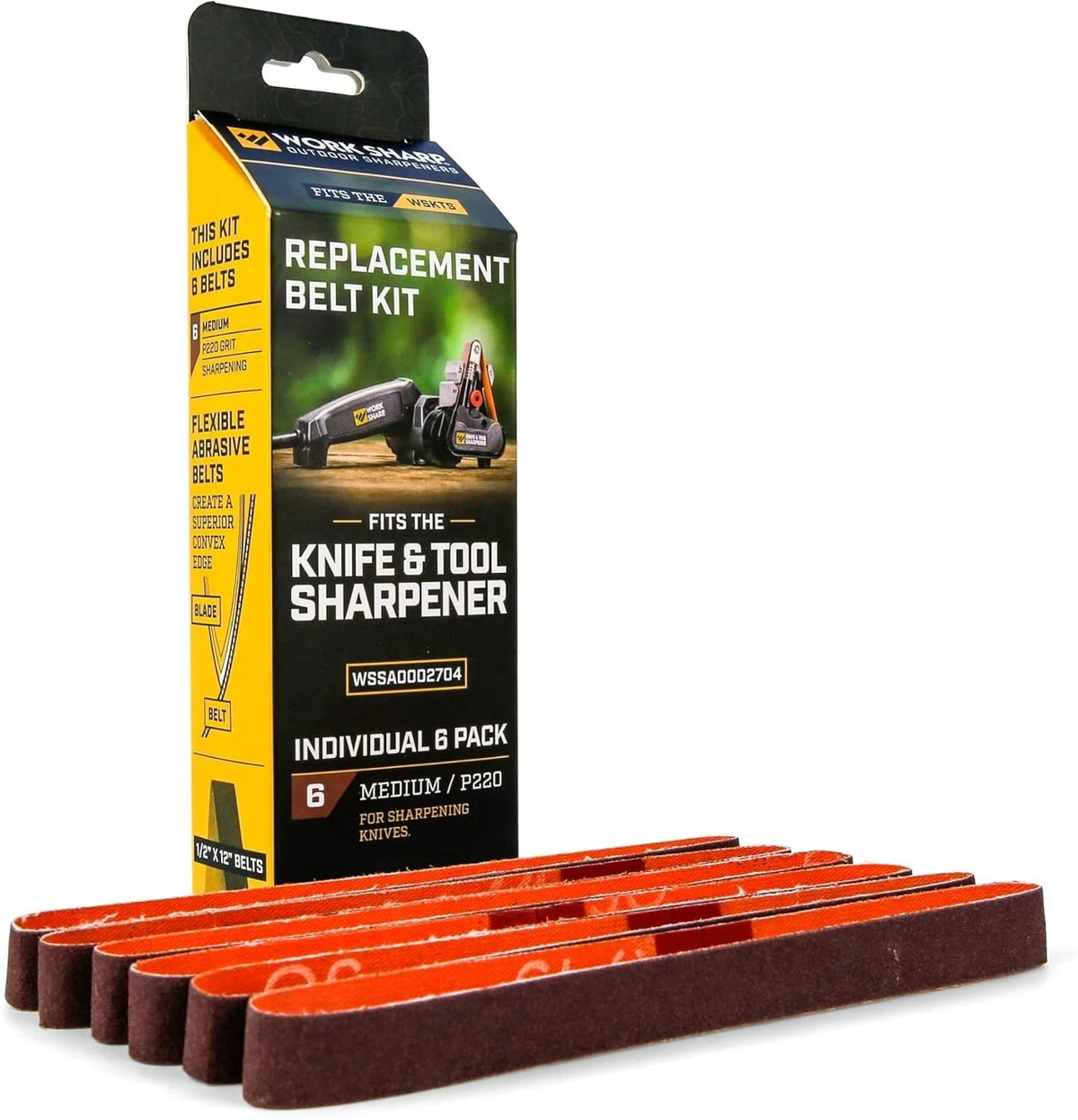 Work Sharp Knife & Tool Sharpener P220 Coarse Grit Replacement Belt Kit WSSA0002