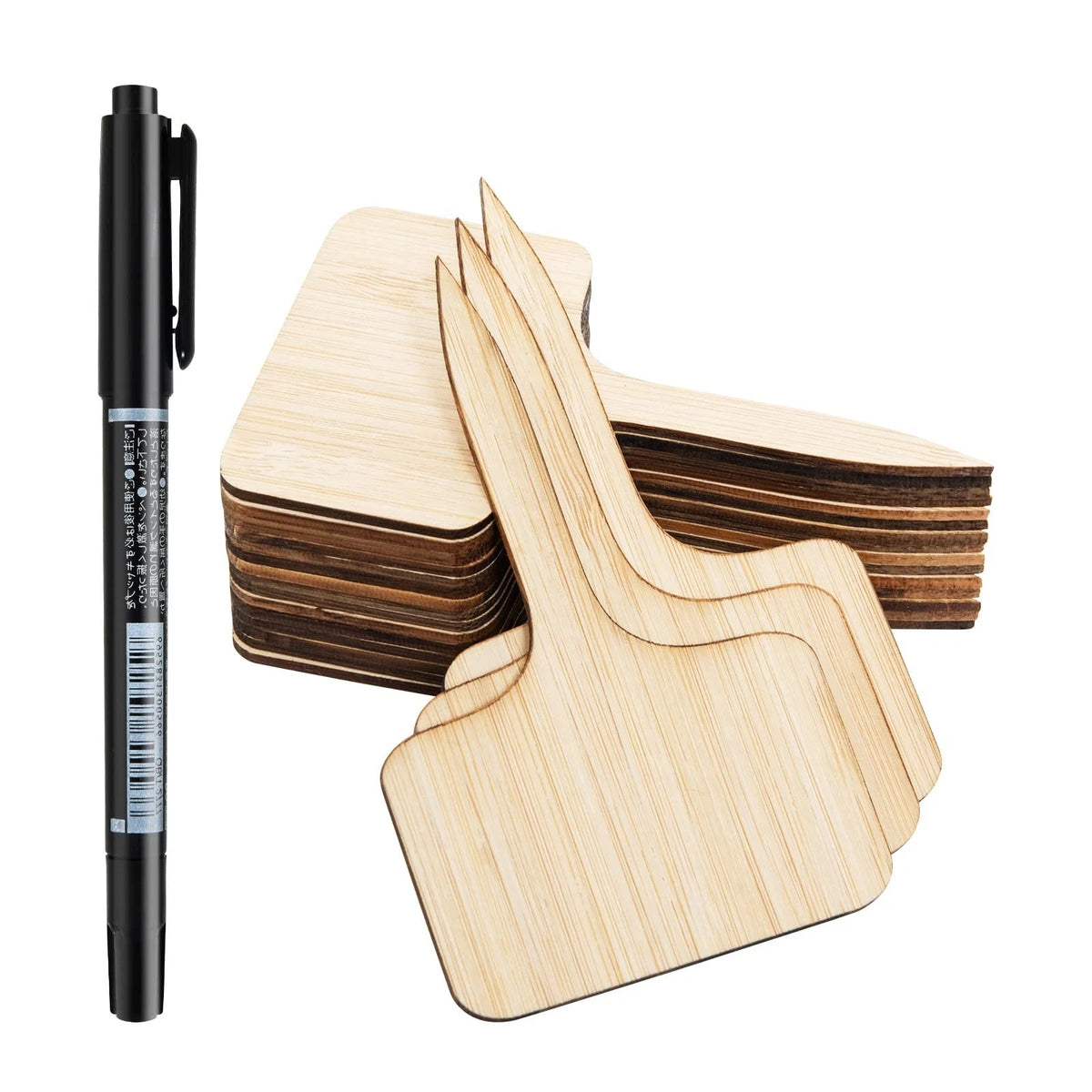 75 Pack Bamboo T-Type Plant Labels with A Marker Pen, Garden Markers Sign Plant