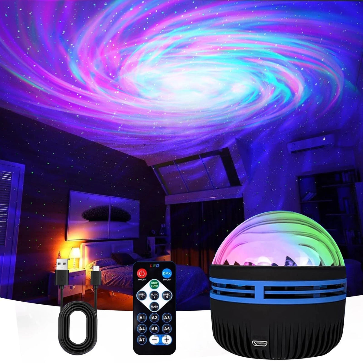 Galaxy Projector,Black Hole Projector with Remote Control for Adults Bedroom