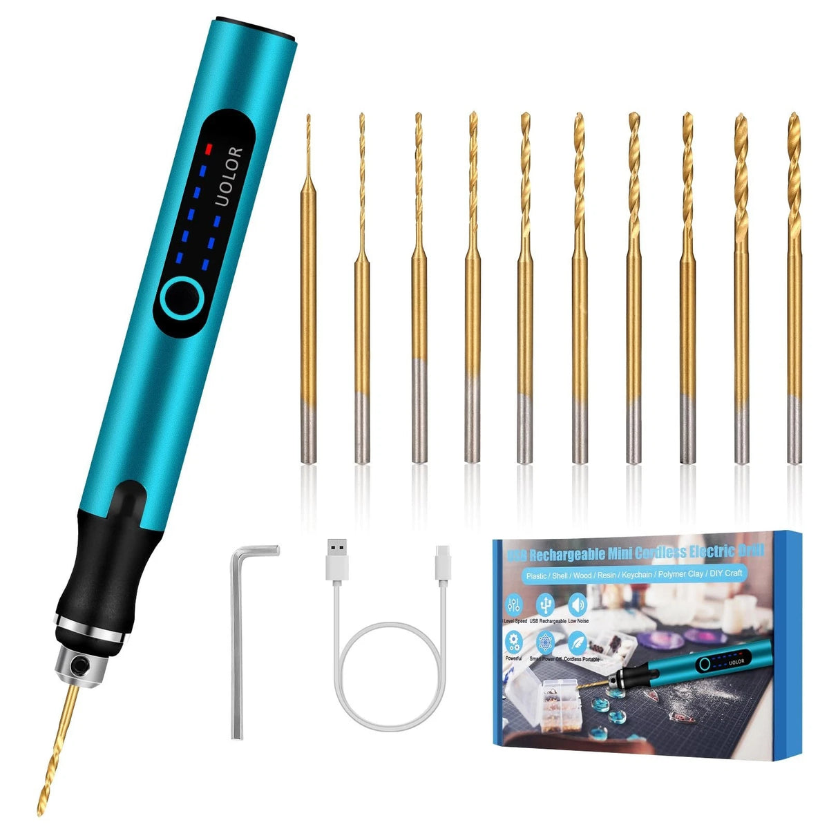 3-Speed Cordless Mini Drill Pen, Rechargeable DIY Electric Hand Drill with 10...
