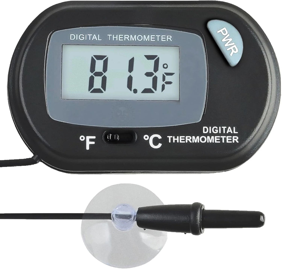 Easy Read LCD Betta Thermometer - Accurate, Suction Cup Mount, Battery Included