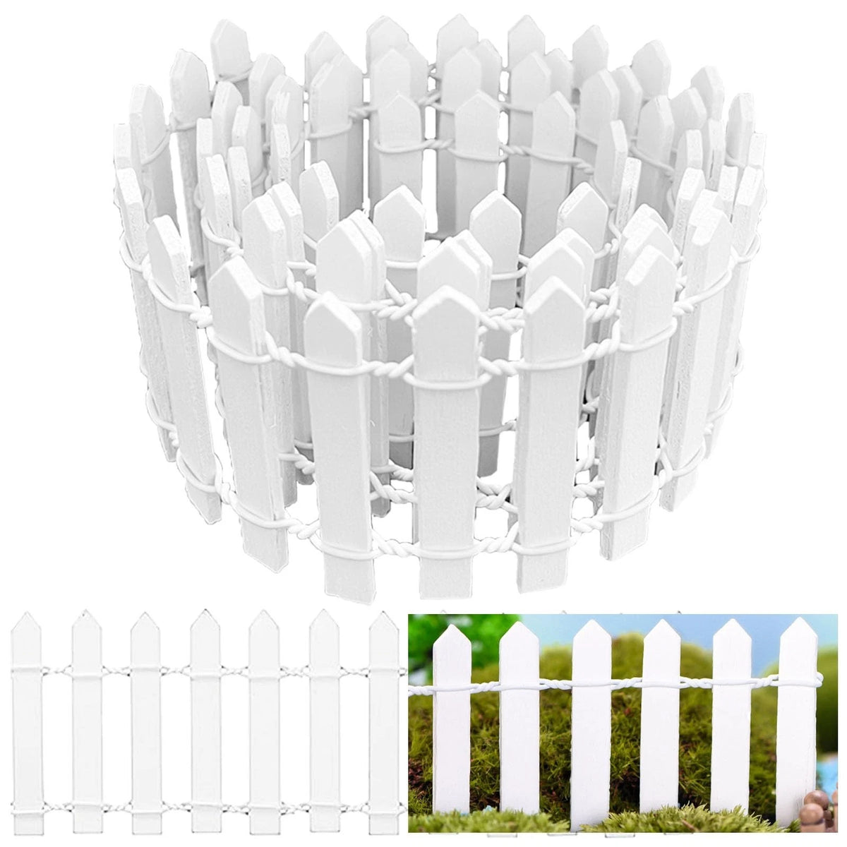 Miniature Fairy Garden Fence 35 Inches,Fairy Garden Accessories Outdoor Wood