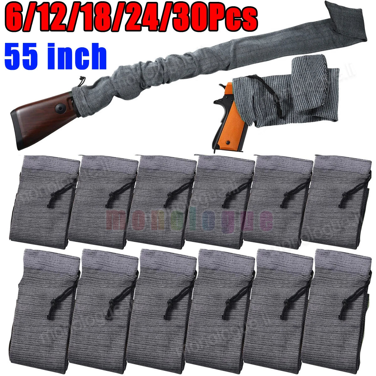 6-30Pcs Shotgun /Rifle Socks Hunting Gun Sleeve Silicone Treated Up to 55