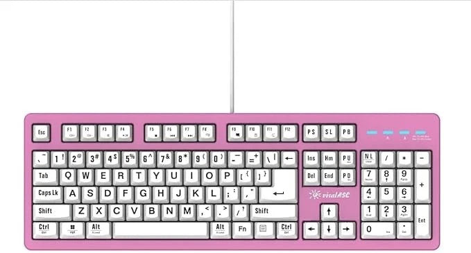 104-Key Large Print Keyboard for Windows and Mac with USB Wired Connection, Spil