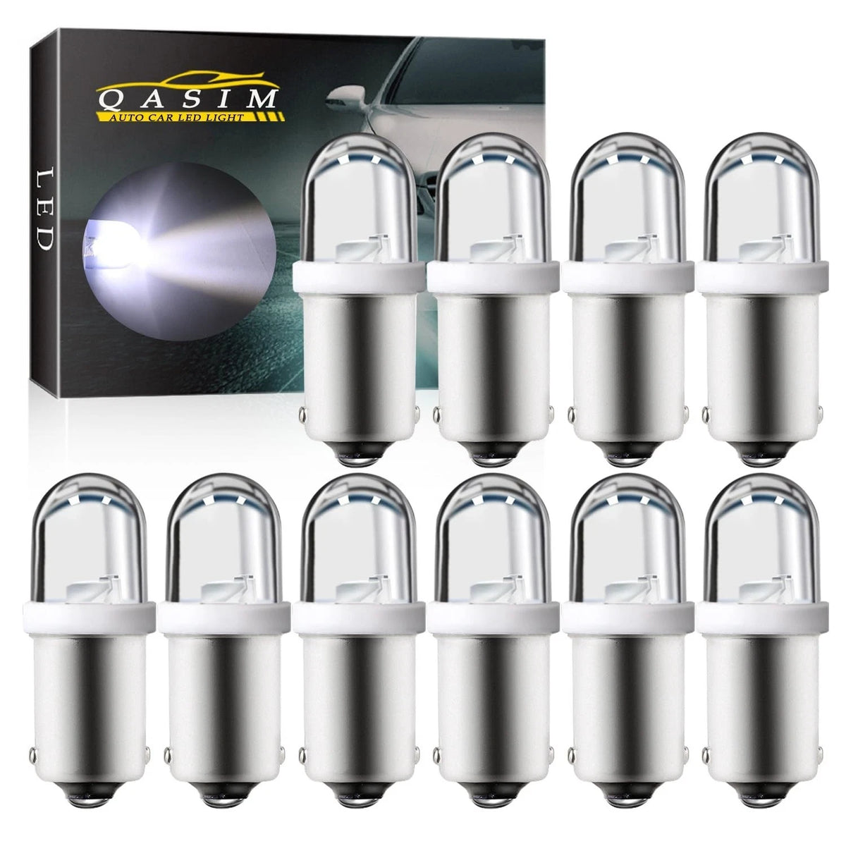 Qasim LED 6V 6.3V DC BA9S GE44 47 Pinball Light Bulb 53 57 1895 White