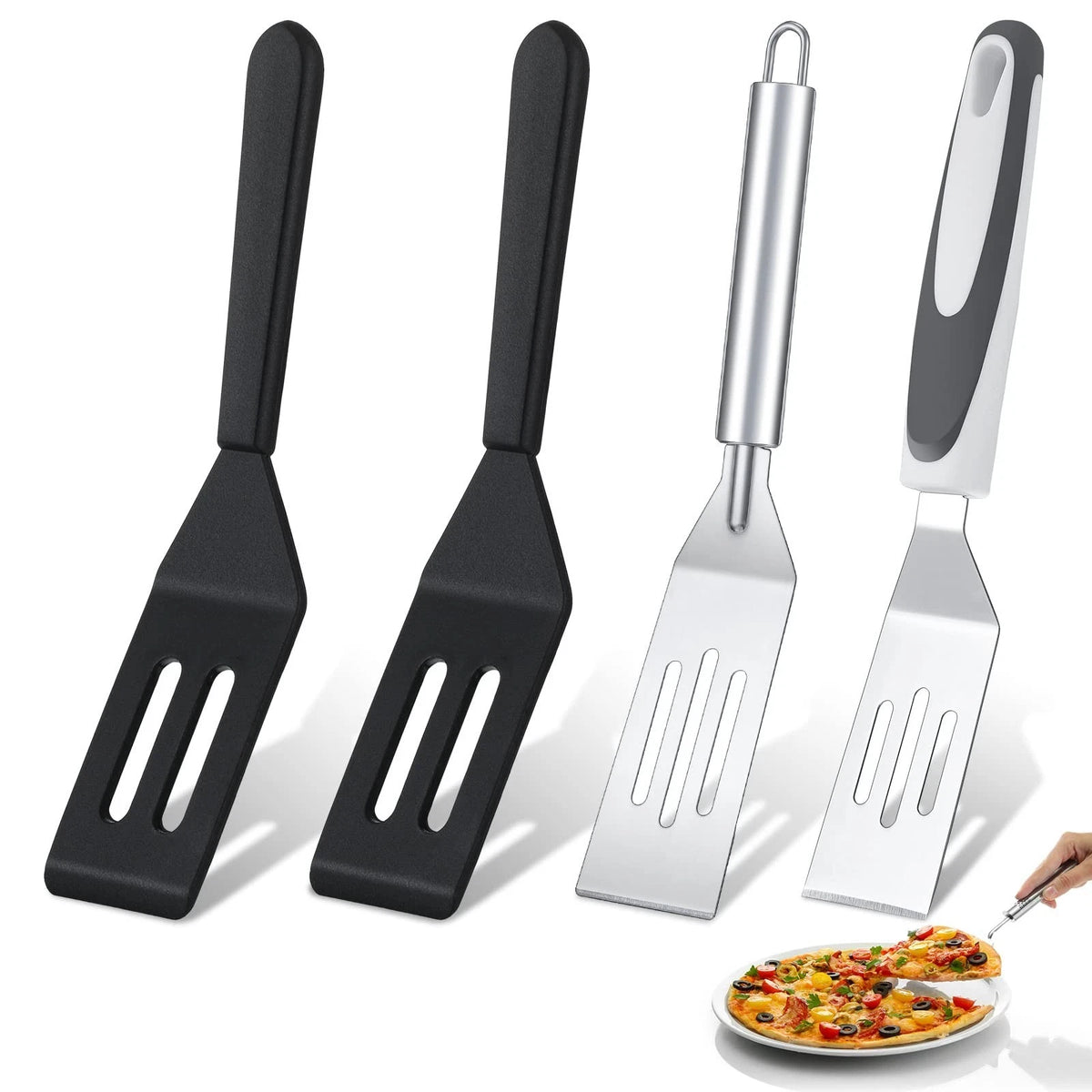 4 Pcs Small Stainless Spatula, Mini Serving Spatula, Steel Metal Spatulas
