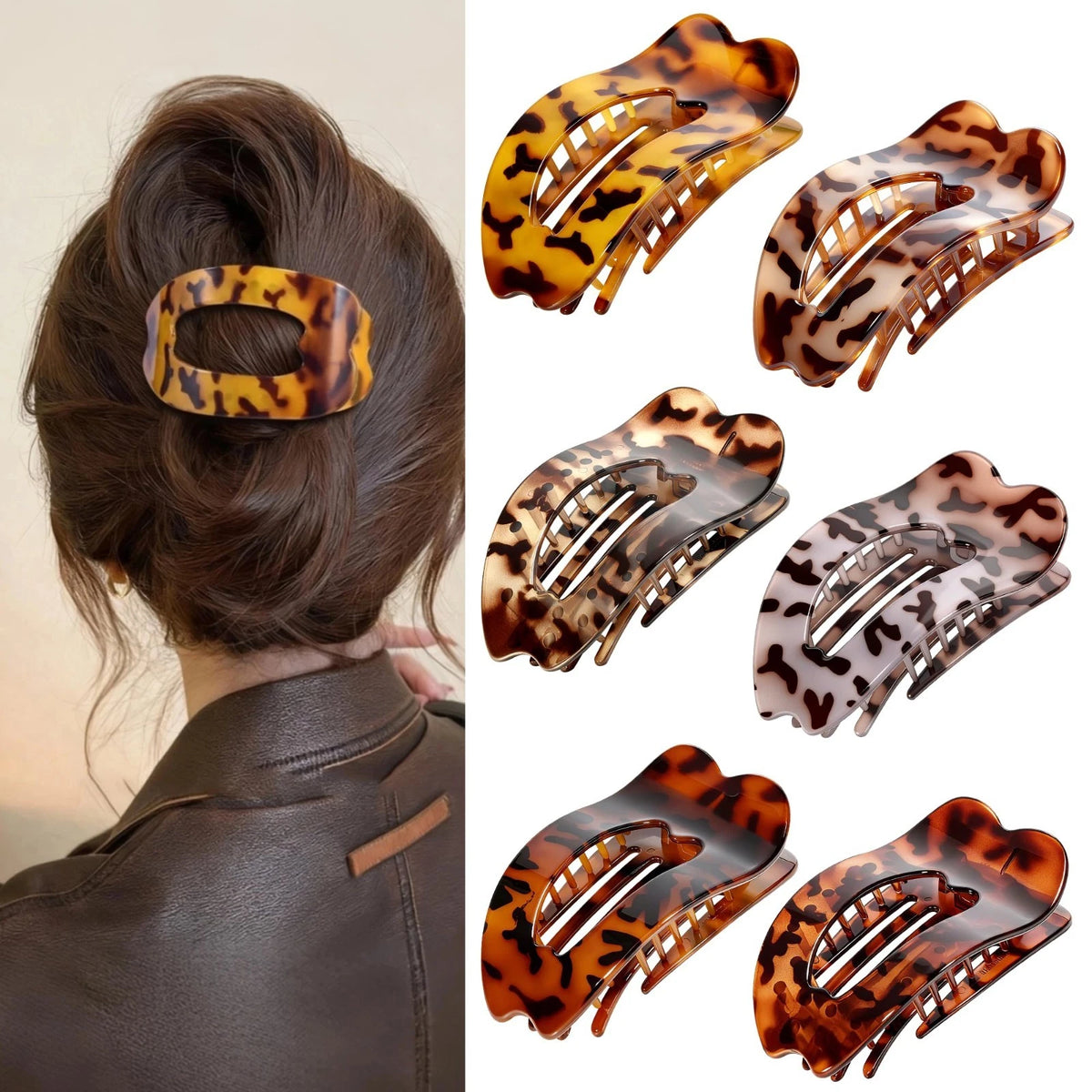 Flat Hair Clips for Women, 6 PCS Flat Claw Clips for Women, Duckbill Hair Clips
