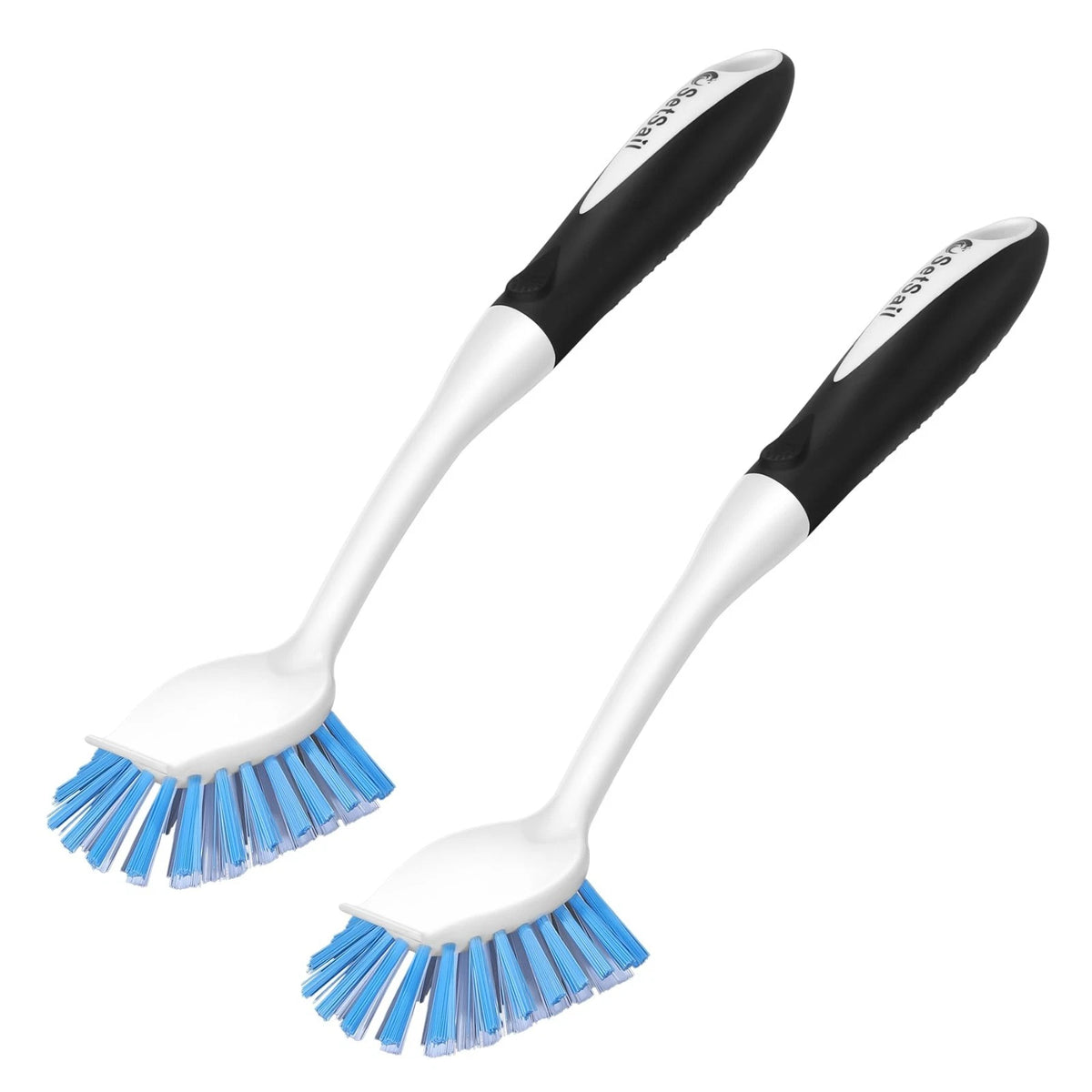 Dish Brush 2 Pack Stiff Bristles Scrubber with Scraper Kitchen Cleaning