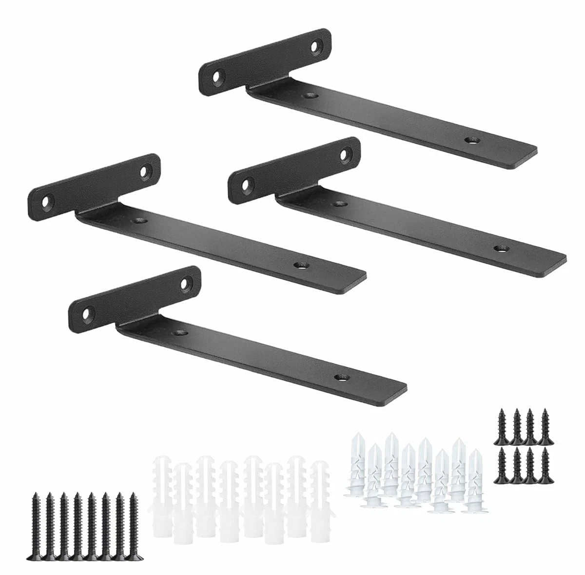 4 Pack Floating Shelf Brackets,6 Inch Heavy Duty Industrial Wall Shelf Bracket,B