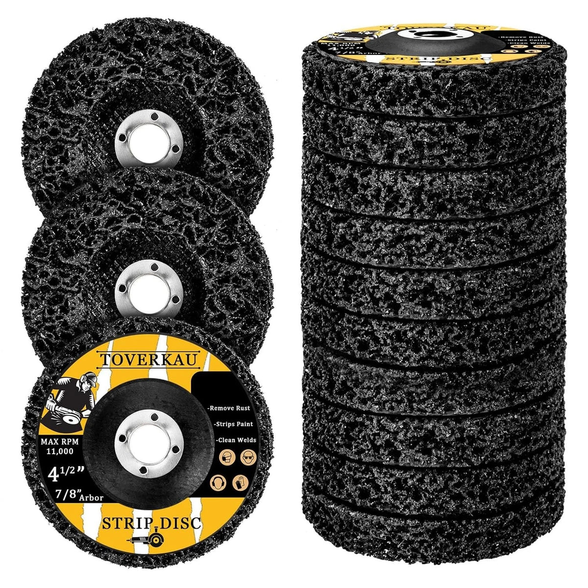 10 Pack 4.5 Inch Strip Discs for Angle Grinder, Wire Stripping Wheel Paint Remov