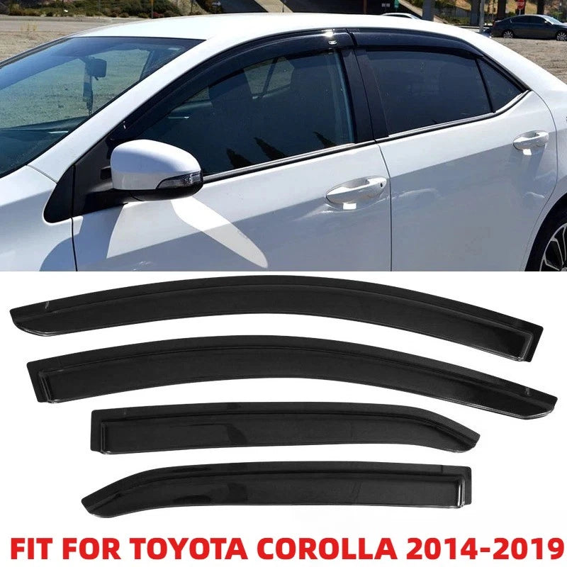Fits 14-19 Toyota Corolla Sedan Window Visors Rain Guard Deflector 4PCS Acrylic