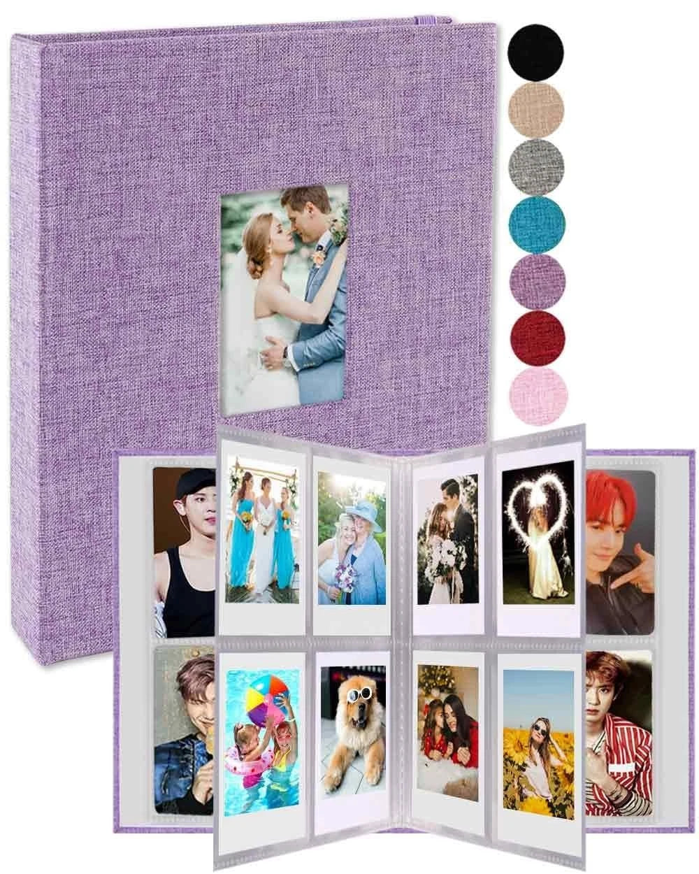 2x3 Photo Album 208 Vertical Photos - Linen Front Window, Photo Album 2x3 Compat